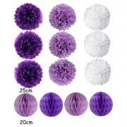 Pakabinamų dekoracijų rinkinys, VIOLETINĖ/BALTA, 1 vnt.