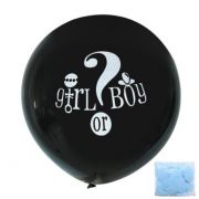 Balionas lateksinis, BABY SHOWER, 80 cm, su žydru konfeti, 1 vnt.