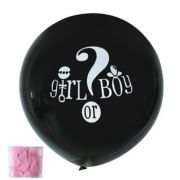 Balionas lateksinis, BABY SHOWER, 80 cm, su rožiniu konfeti, 1 vnt.