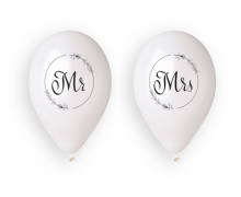 Balionai lateksiniai, VESTUVĖS, Mr + Mrs, 33 cm, 1 vnt.