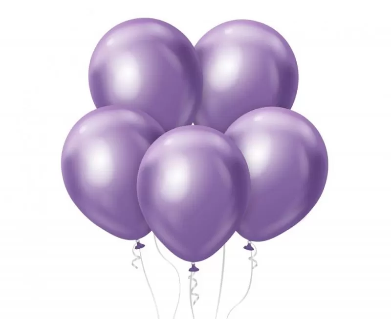 Chrominis balionas, 30 cm, violetinis