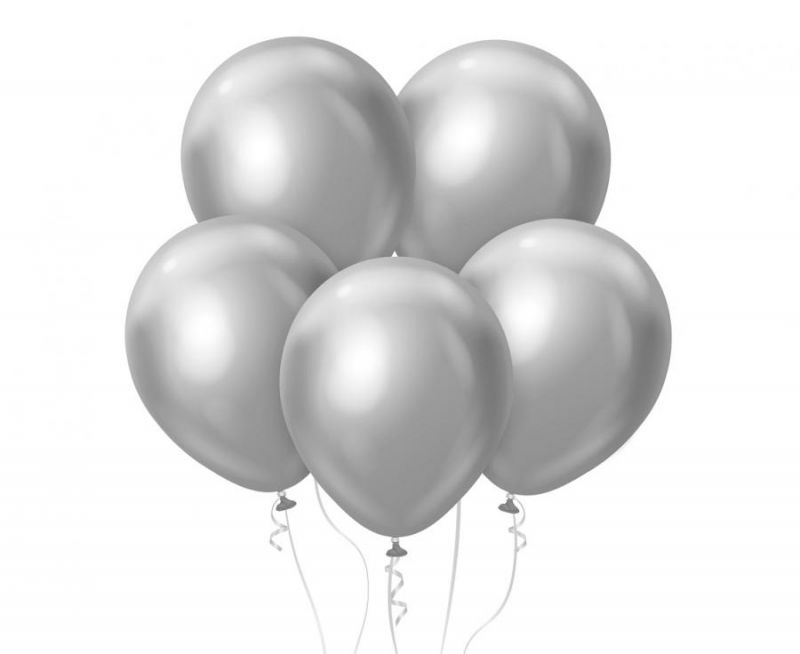 Chrominis balionas, 30 cm, sidabrinis