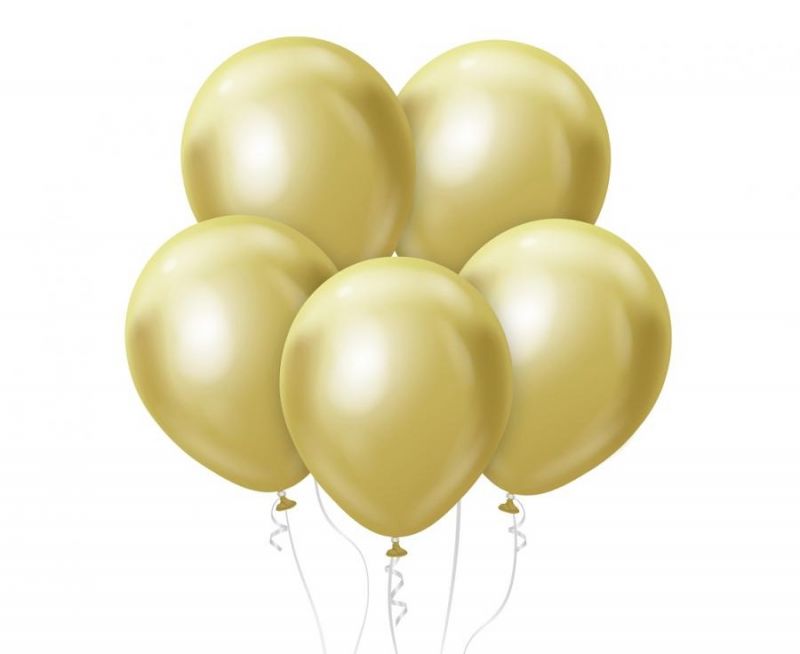 Chrominis balionas, 30 cm, auksinis