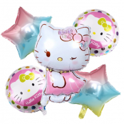 Balionų rinkinys, HELLO KITTY, 5 foliniai balionai, 1 vnt.