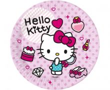 Vienkartinės lėkštutės, HELLO KITTY, 23 cm, 8 vnt.