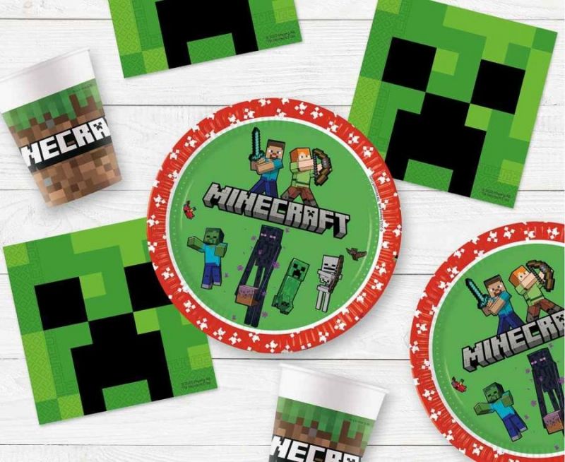 Vienkartinės lėkštutės, MINECRAFT, 23 cm, 8 vnt.