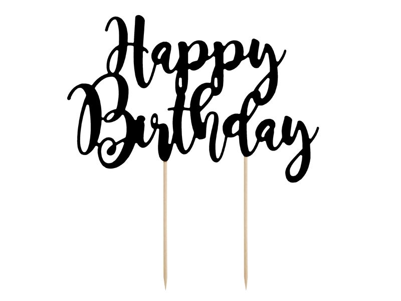 Torto dekoracija, HAPPY BIRTHDAY, 22 cm, 1 vnt.