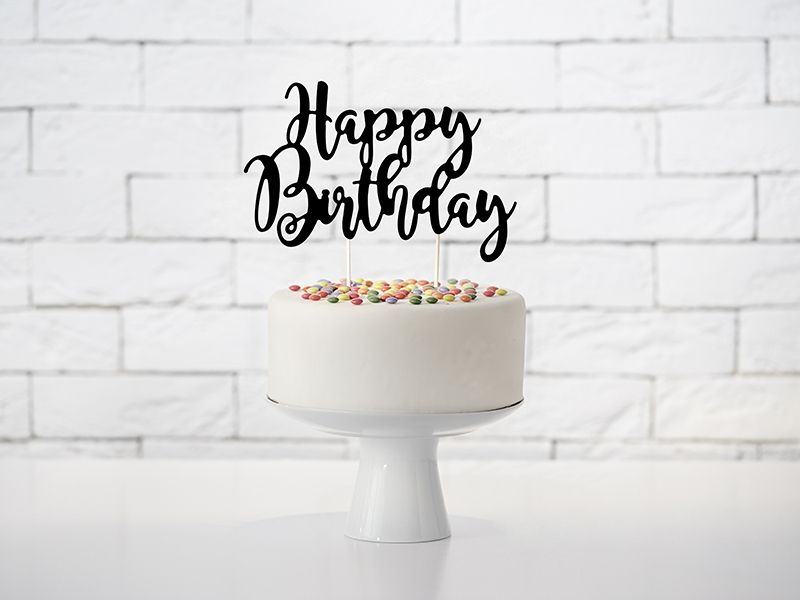 Torto dekoracija, HAPPY BIRTHDAY, 22 cm, 1 vnt.