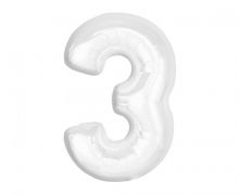 Balionas folinis, SKAIČIUS 3, 85 cm, BALTAS, 1 vnt.