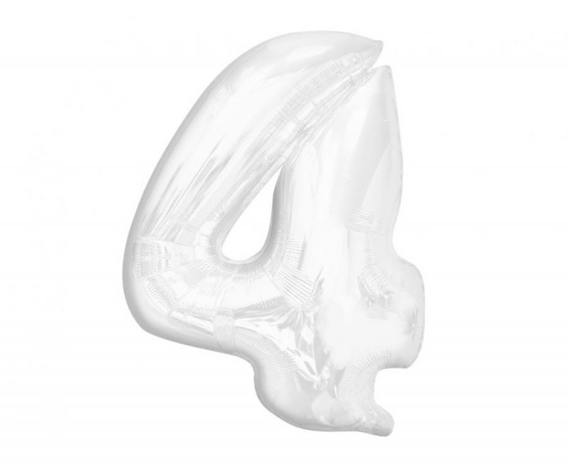 Balionas folinis, SKAIČIUS 4, 85 cm, BALTAS, 1 vnt.