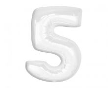 Balionas folinis, SKAIČIUS 5, 85 cm, BALTAS, 1 vnt.