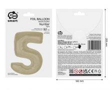 Balionas folinis, SKAIČIUS 5, 92 cm, matinė latte sp., 1 vnt.