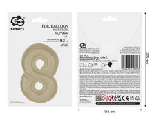 Balionas folinis, SKAIČIUS 8, 92 cm, matinė latte sp., 1 vnt.
