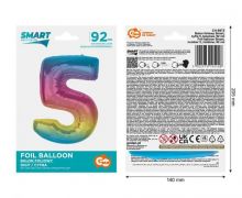 Balionas folinis, SKAIČIUS 5, 92 cm, spalvotas, 1 vnt.