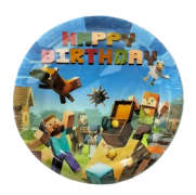 Vienkartinės lėkštutės, MINECRAFT 2, 18 cm, 10 vnt.
