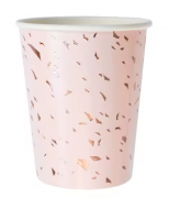 Vienkartiniai puodeliai, ROŽINIAI / ROSE GOLD, 8 vnt.