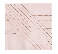Vienkartinės servetėlės, VIOLETINĖS/ROSEGOLD, 33x33 cm, 16 vnt.
