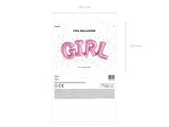 Balionai foliniai, užrašas GIRL, 1 vnt.