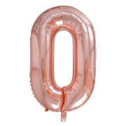 Balionas folinis, SKAIČIUS 0, 85 cm, rose gold, 1 vnt.