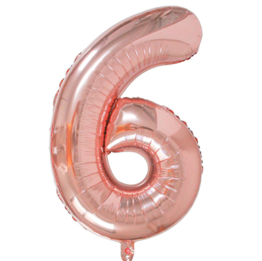 Balionas folinis, SKAIČIUS 6, 85 cm, rose gold, 1 vnt.