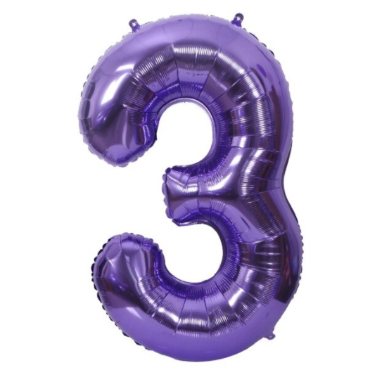 Balionas folinis, SKAIČIUS 3, 85 cm, violetinis, 1 vnt.