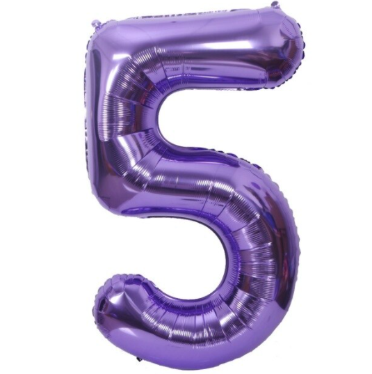 Balionas folinis, SKAIČIUS 5, 85 cm, violetinis, 1 vnt.