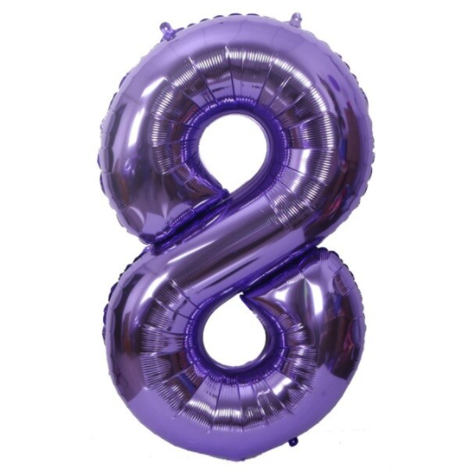 Balionas folinis, SKAIČIUS 8, 85 cm, violetinis, 1 vnt.