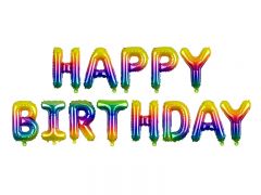 Balionai foliniai, užrašas HAPPY BIRTHDAY, 1 vnt.
