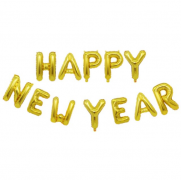 Balionai foliniai, užrašas HAPPY NEW YEAR, 1 vnt.