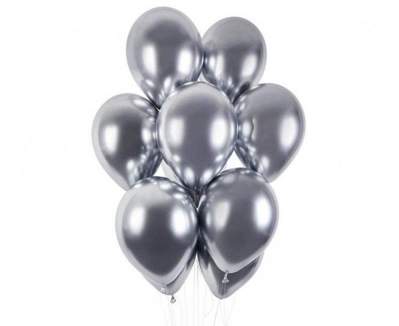 Chrominis balionas, 33 cm, sidabrinis, 50 vnt.