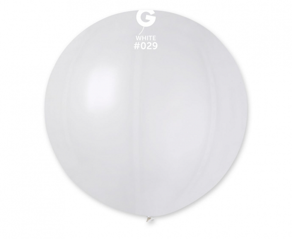 Didelis BUBBLE balionas, 65 cm, baltas, perlamutrinis