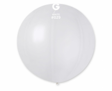 Didelis BUBBLE balionas, 65 cm, baltas, perlamutrinis