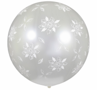 Didelis BUBBLE balionas, 85 cm, perlamutrinis, ROŽĖS