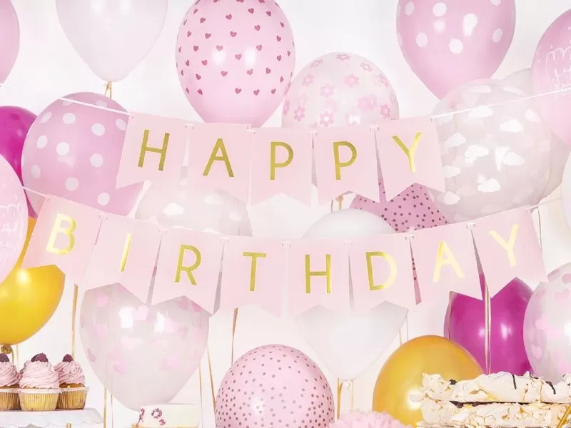 Pakabinamas užrašas, HAPPY BIRTHDAY, 1 vnt.