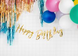 Pakabinamas užrašas, HAPPY BIRTHDAY, 1 vnt.