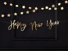 Pakabinamas užrašas, HAPPY NEW YEAR, 66x18 cm, 1 vnt.