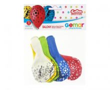 Dekoruotų balionų rinkinys, FUTBOLO tematika, 30 cm, 5 vnt.