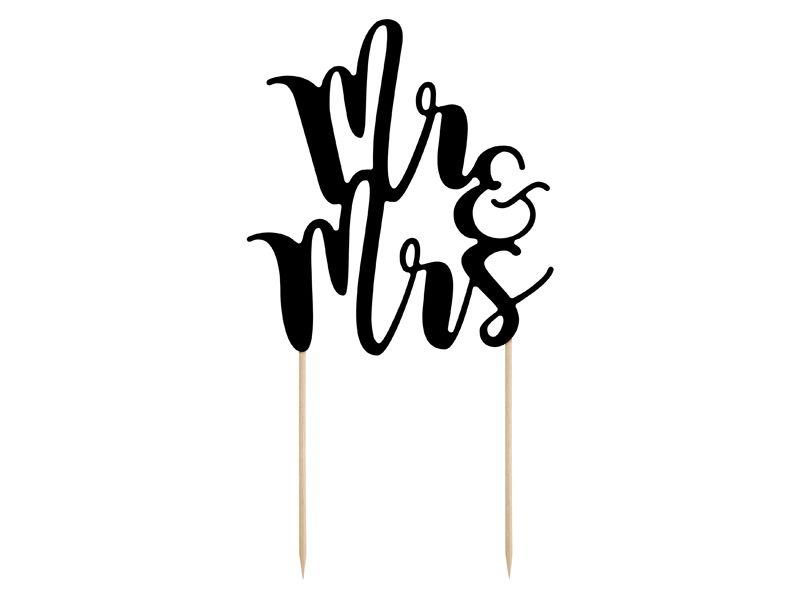 Torto dekoracija, MR & MRS, 25 cm, 1 vnt.