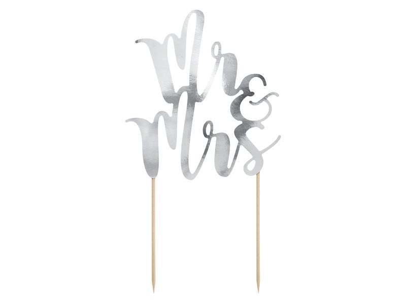 Torto dekoracija, MR & MRS, 25 cm, 1 vnt.