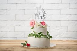 Torto dekoracija, MR & MRS, 25 cm, 1 vnt.