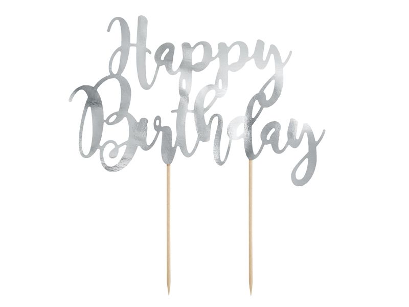 Torto dekoracija, HAPPY BIRTHDAY, 22 cm, 1 vnt.