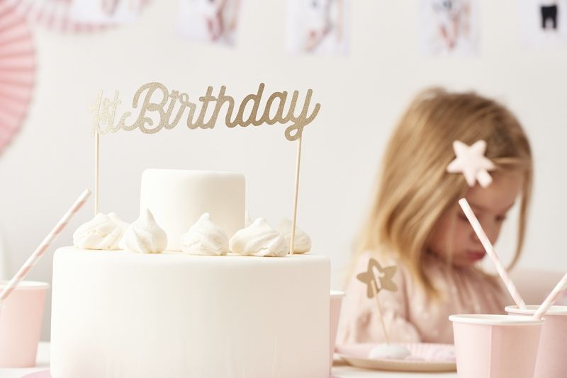 Torto dekoracija, 1ST BIRTHDAY, 21 cm, 1 vnt.