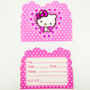Gimtadienio kvietimai, HELLO KITTY, 10 vnt.
