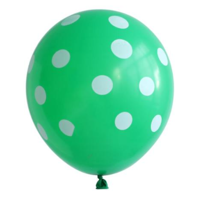 Dekoruotas balionas su taškais, 30 cm, žalias