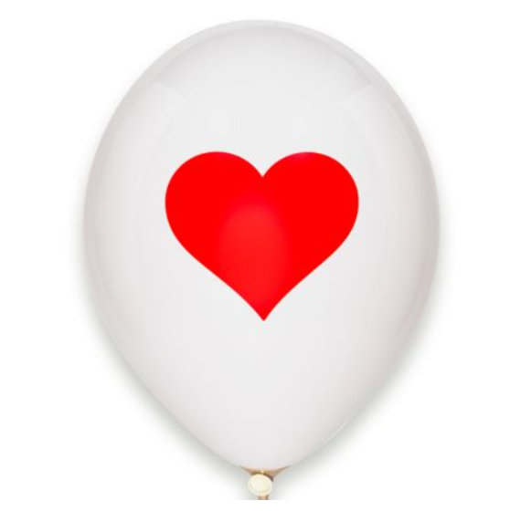 Dekoruotas balionas su širdele, 30 cm