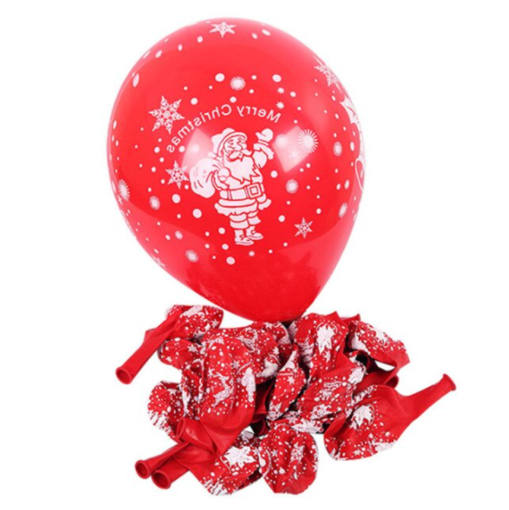 Dekoruotas balionas, su Kalėdų Seneliu, 30 cm, raudonas