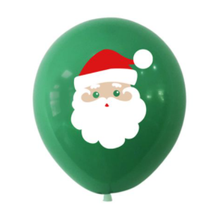 Dekoruotas balionas, su Kalėdų Seneliu, 30 cm, žalias