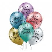 Dekoruotų balionų rinkinys, HAPPY BIRTHDAY tematika, 30 cm, 6 vnt.