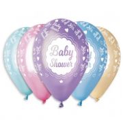 Dekoruotų balionų rinkinys, BABY SHOWER tematika, 30 cm, 5 vnt.