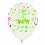 Dekoruotų balionų rinkinys, HAPPY BIRTHDAY tematika, 30 cm, 5 vnt.